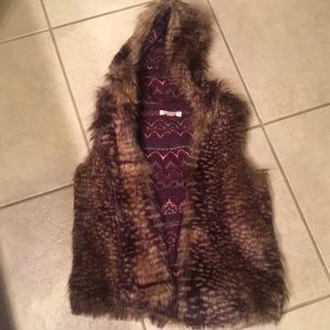 Hooded Fur Mossimo Vest
